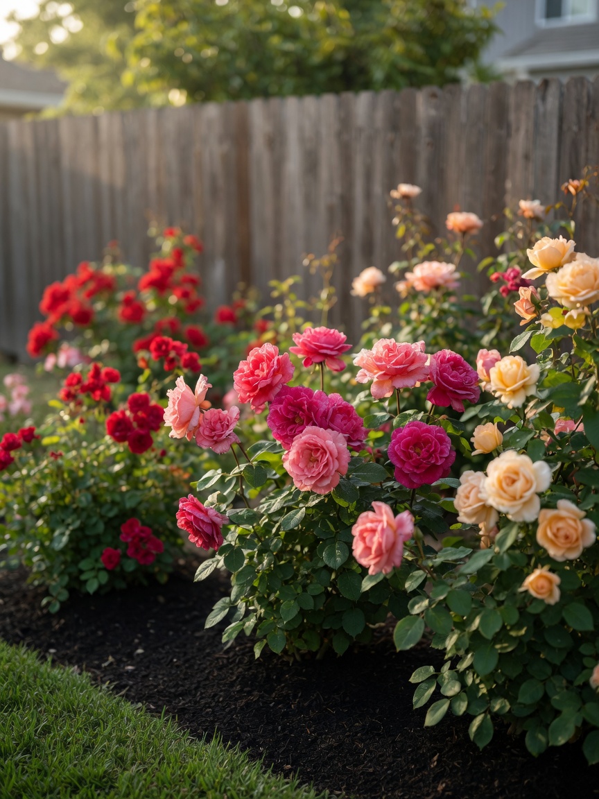 Rose garden along the fence at The White House Facility